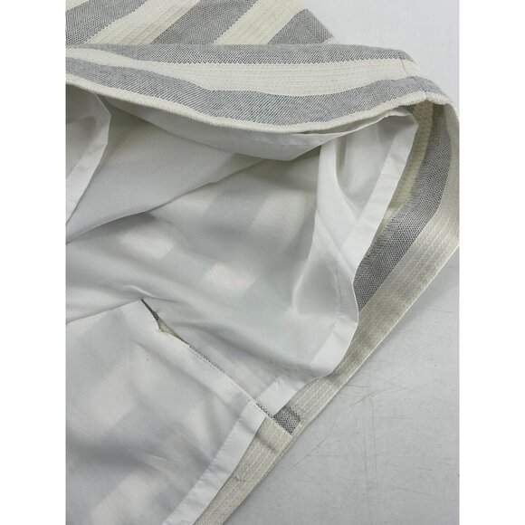 Ann Taylor Loft Women's Gray White Striped Lined Button Front Skirt Size 16 - Picture 9 of 13
